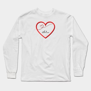 ABELINO  Name in Heart Long Sleeve T-Shirt